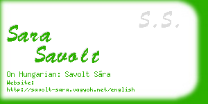 sara savolt business card